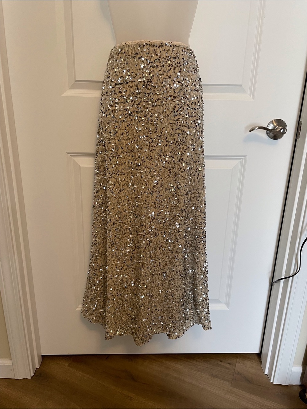 Old Navy Champagne Sequin Maxi Skirt